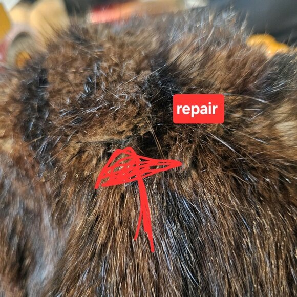 1950s Brown Beaver Fur Stole Shawl Cape Wrap Jacket Old Money Mod MCM Sz S/M - Picture 9 of 14